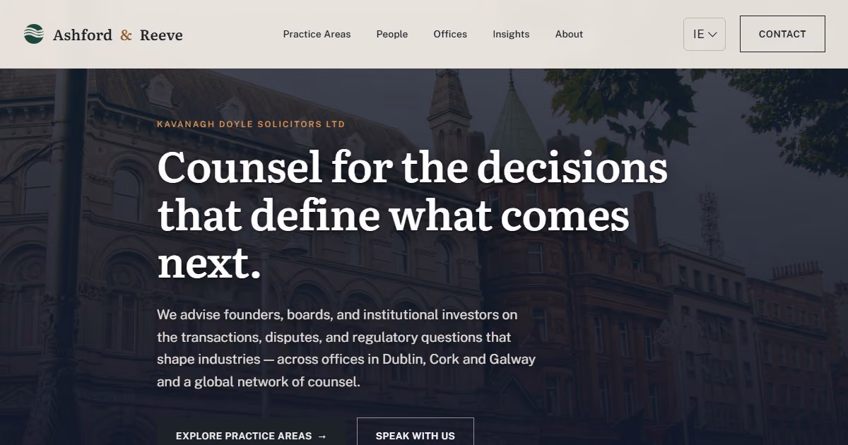 Kavanagh Doyle Ireland — law firm website design for a Dublin-led legal brand