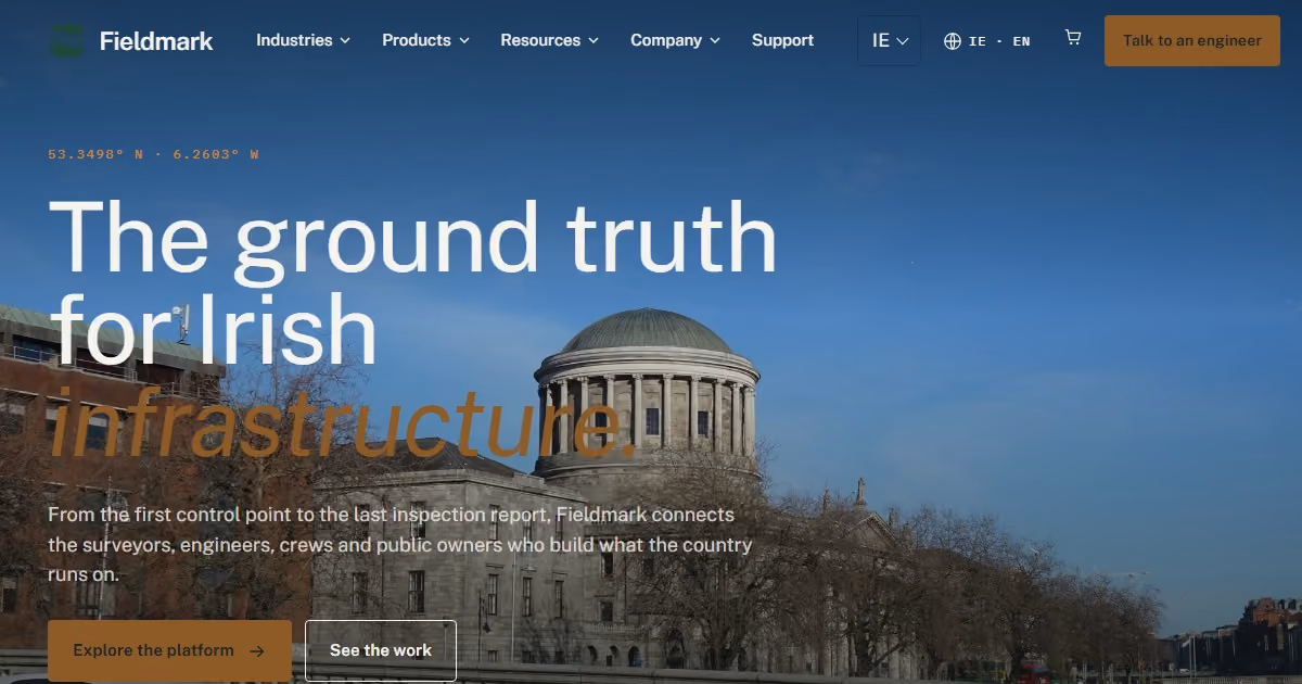 Groundwell Ireland: civil tech website and design system for infrastructure software