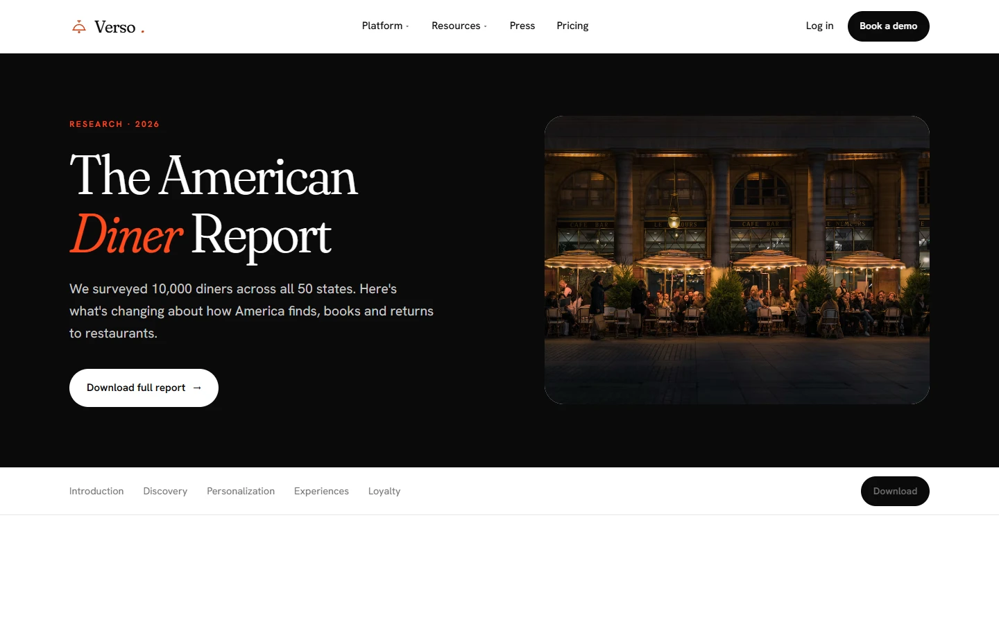 Hospitality industry research report web design