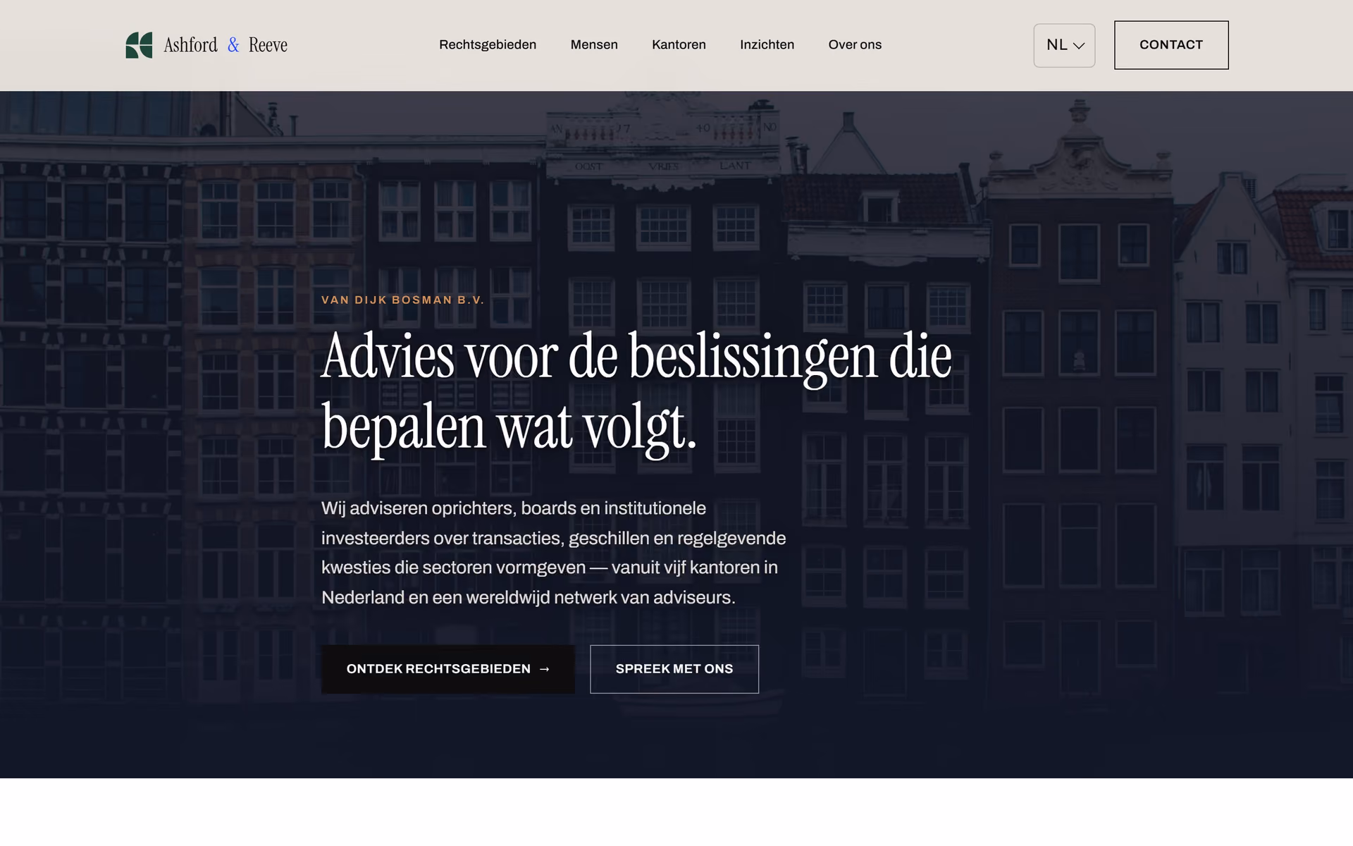 Van Dijk Bosman Nederland: Homepage en belangrijkste routes