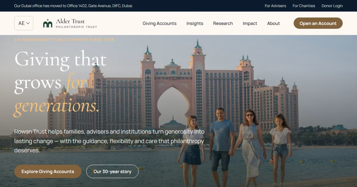 Ghaf Trust UAE - nonprofit website design for a Dubai donor-advised fund