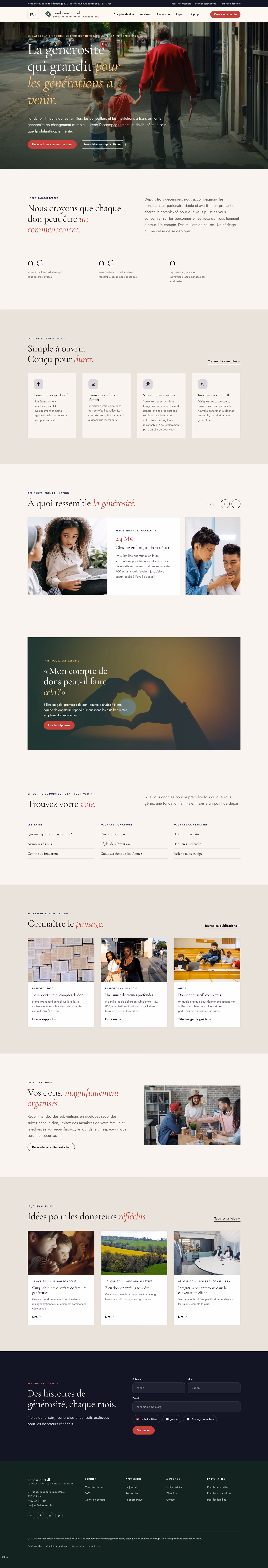Fondation Tilleul France: Le brief