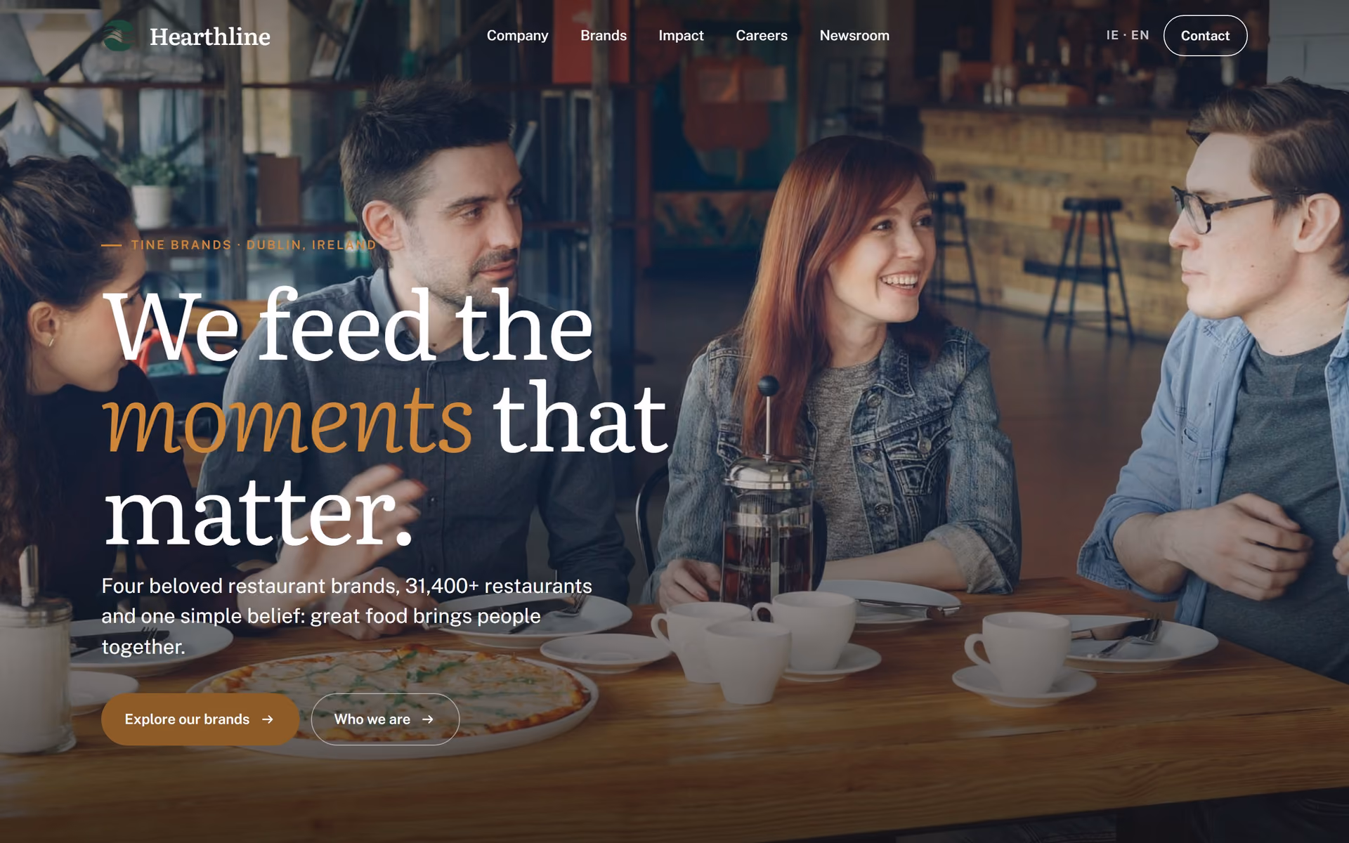 Tine Brands Ireland: Homepage and key journeys