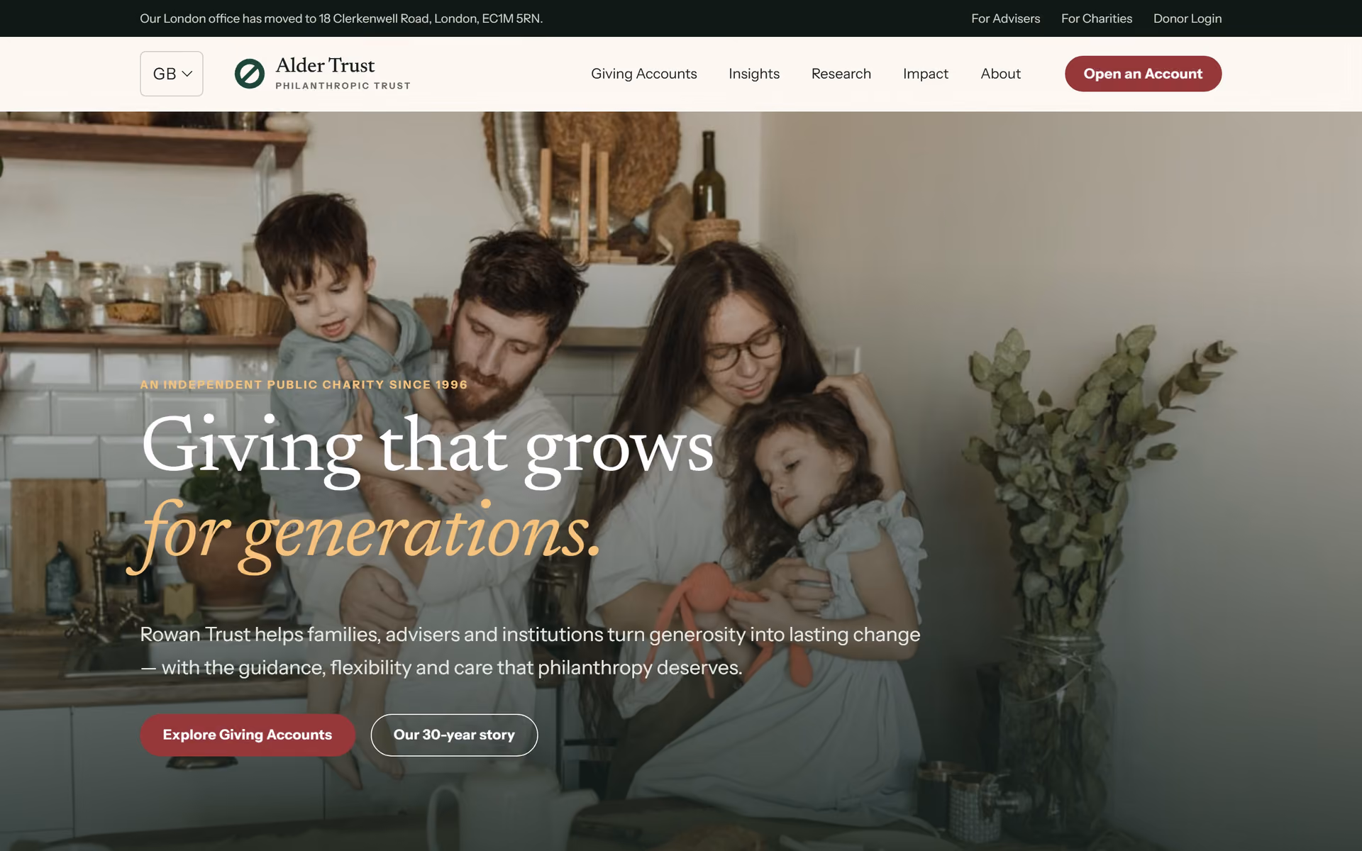 Rowan Trust UK: Homepage and key journeys