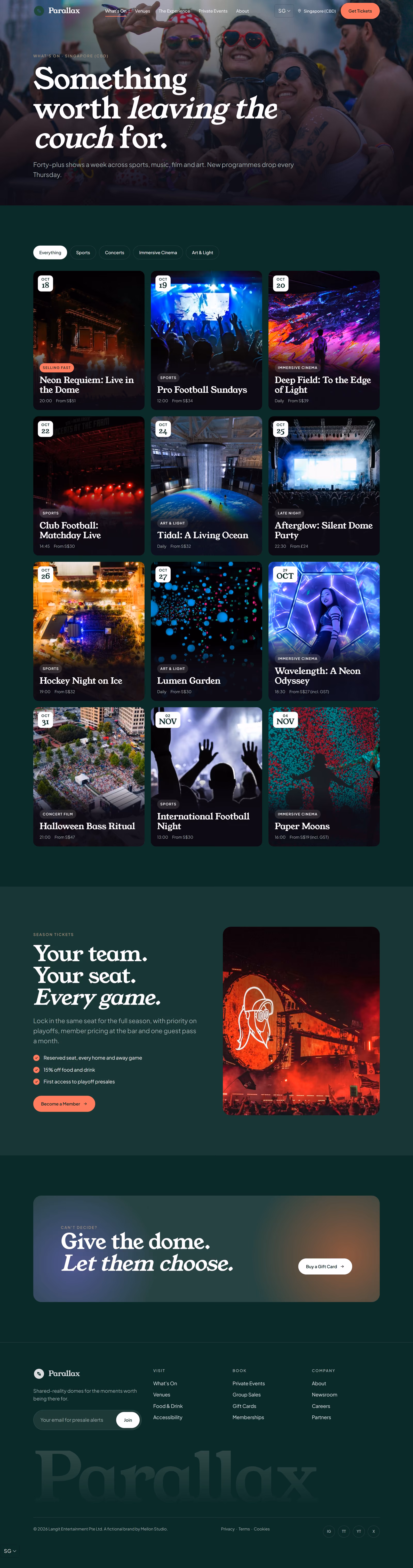 Langit Singapore: Homepage and key journeys