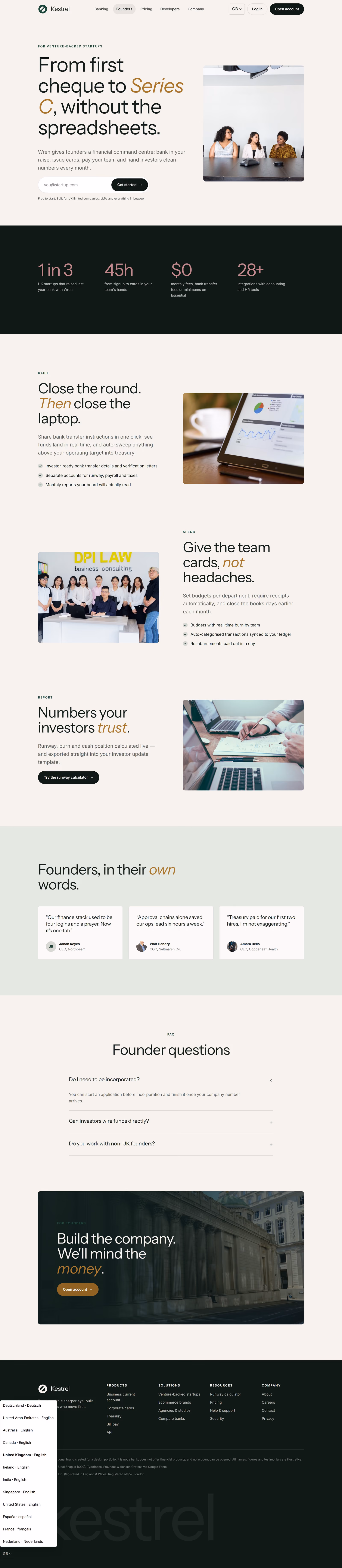 Wren UK: Homepage and key journeys