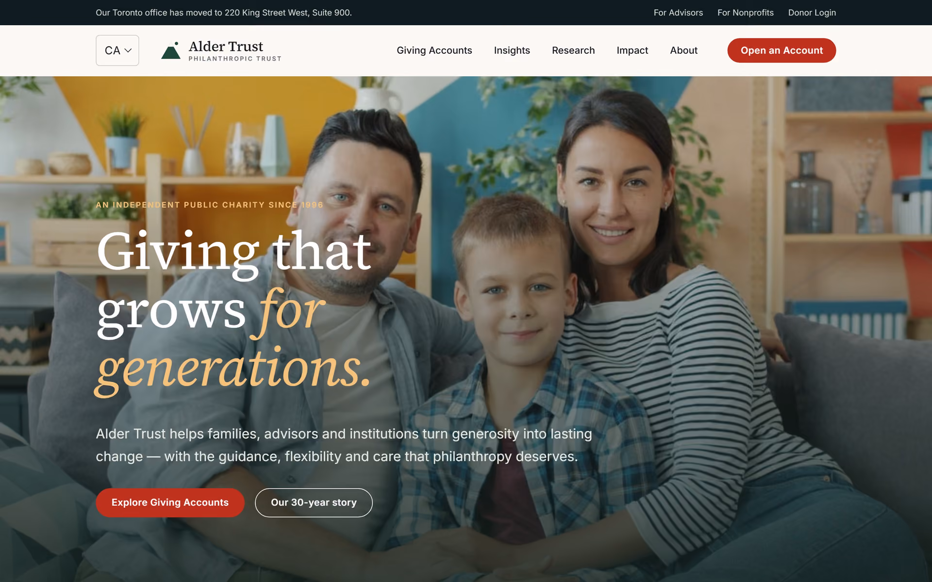 Birchwood Trust Canada: Homepage and key journeys