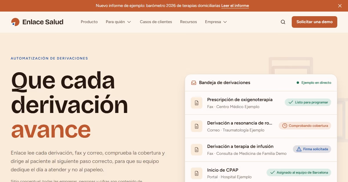 Enlace Salud España: diseño web para una plataforma de derivaciones sanitarias