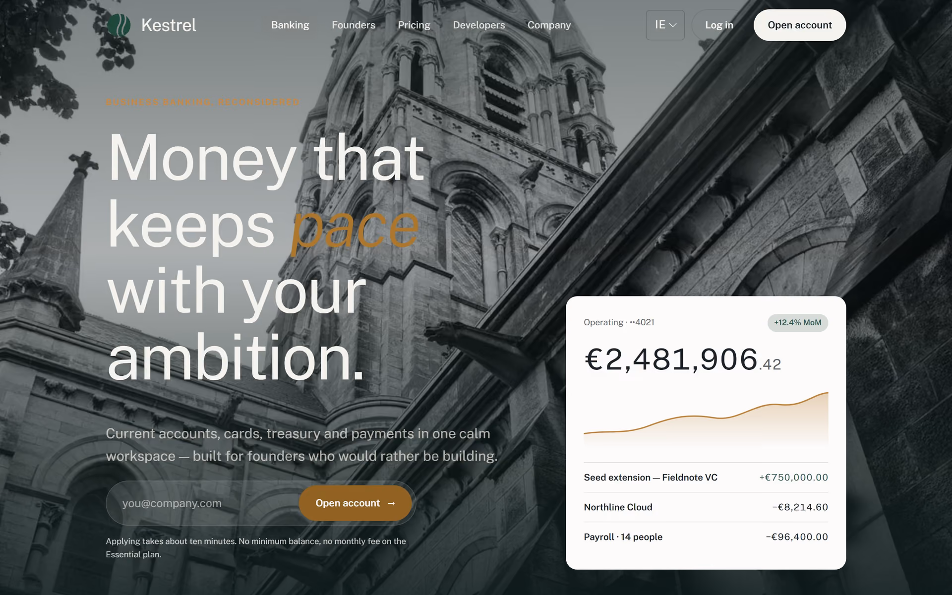 Fiach Ireland: Homepage and key journeys
