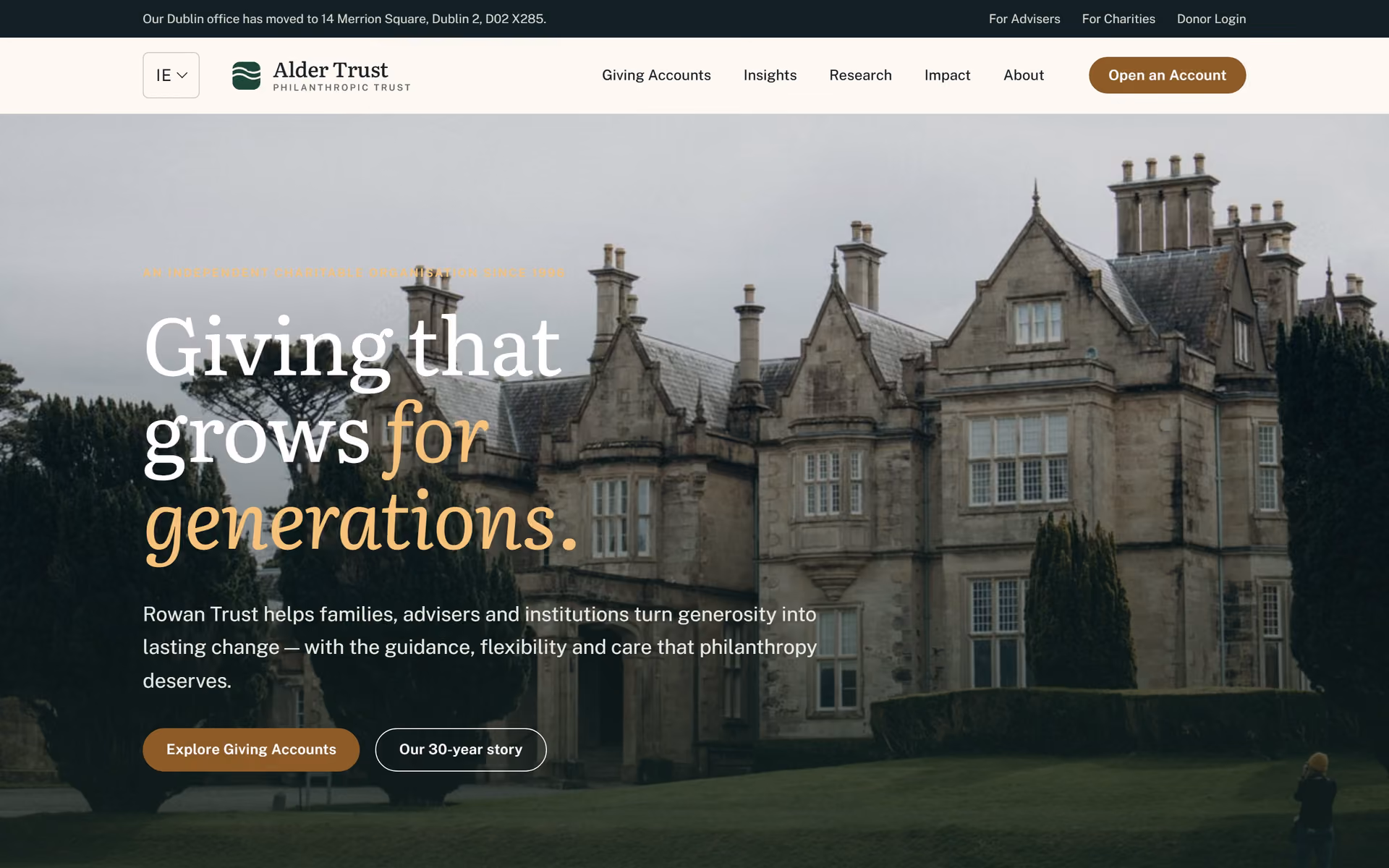 Hawthorn Trust Ireland: Homepage and key journeys