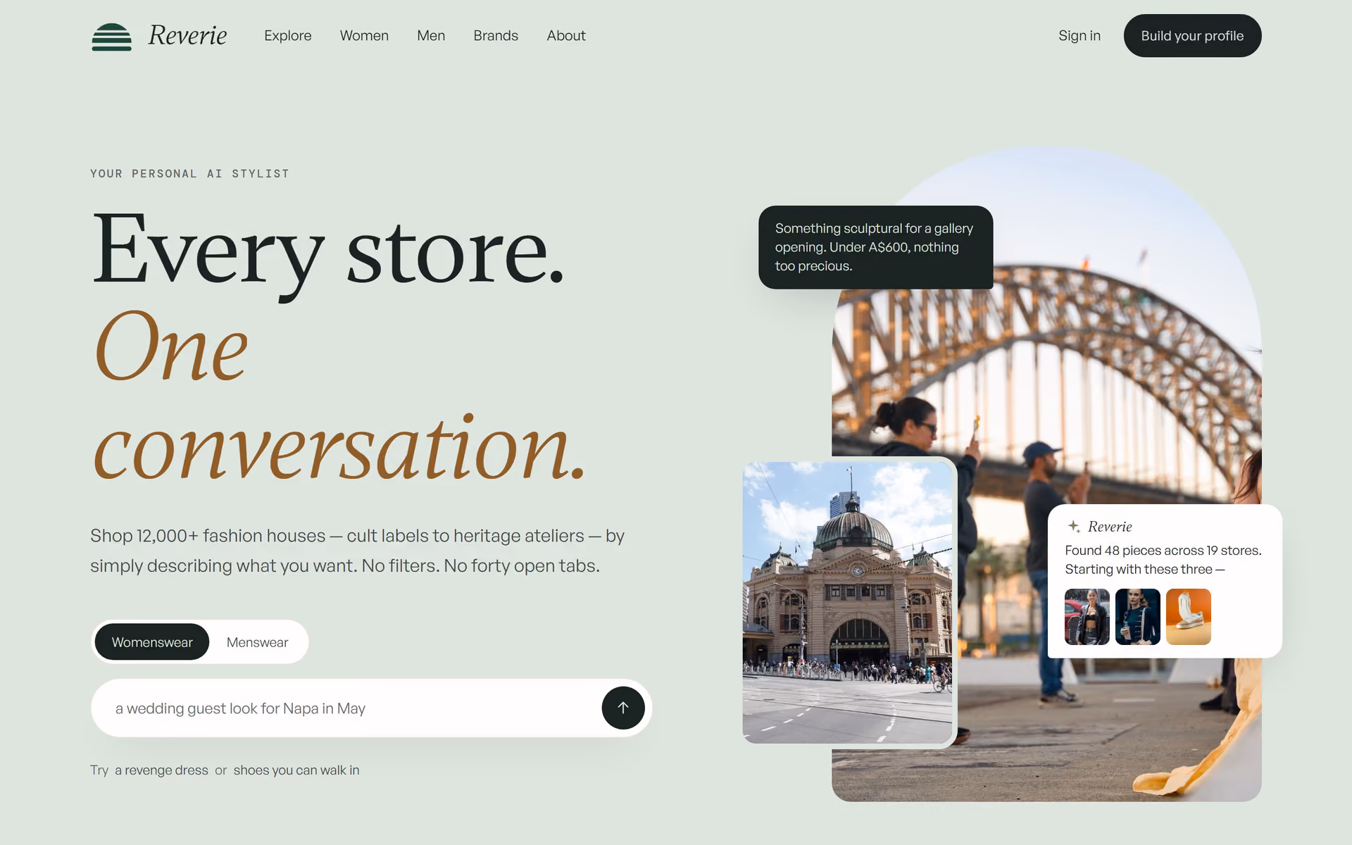Mirage: Homepage and key journeys