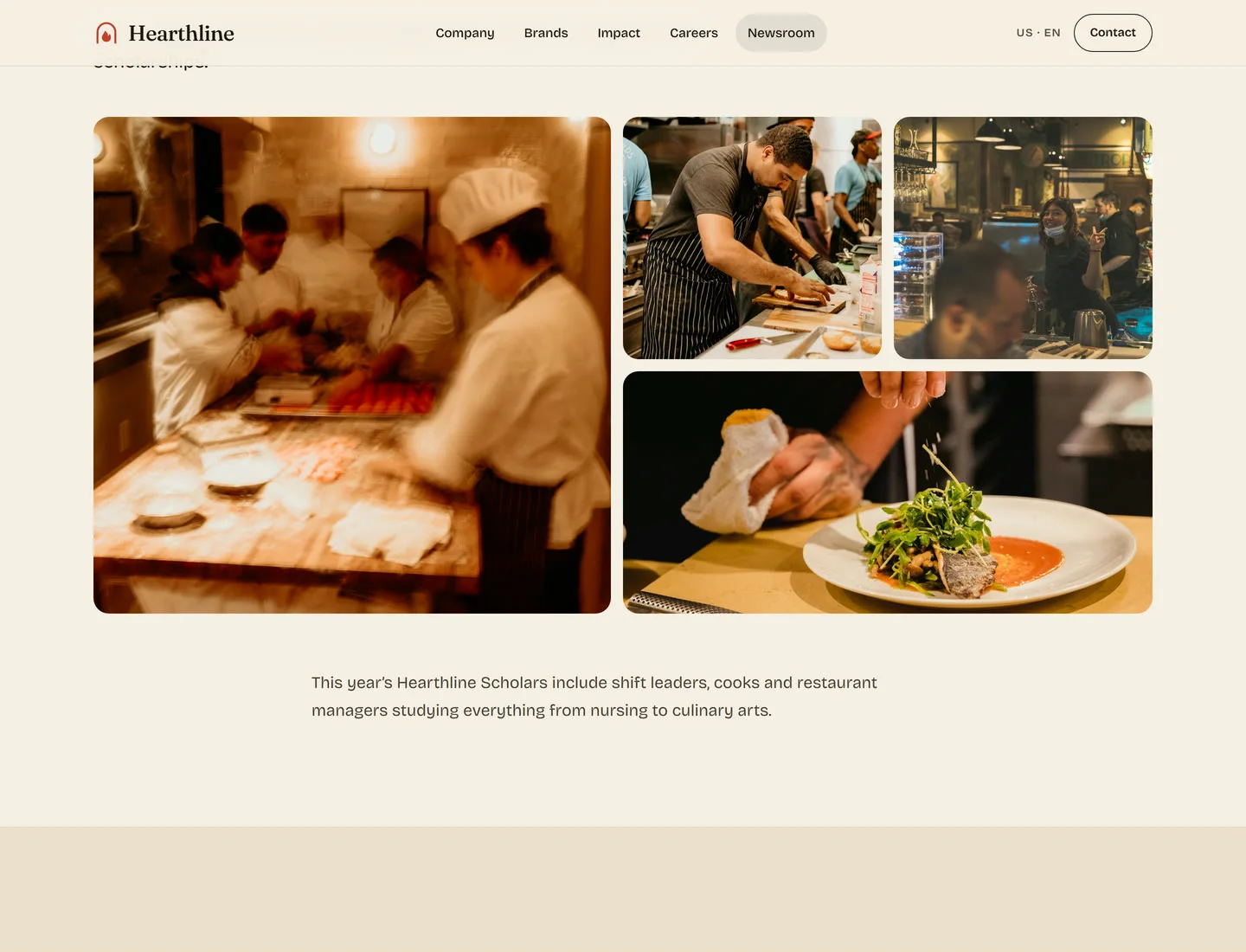 Asymmetric event photo gallery for a restaurant brand