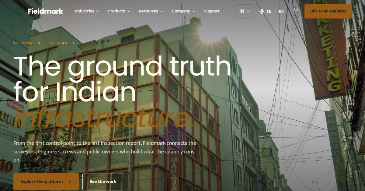 Bhumika Geo India: civil tech website and design system for Indian infrastructure