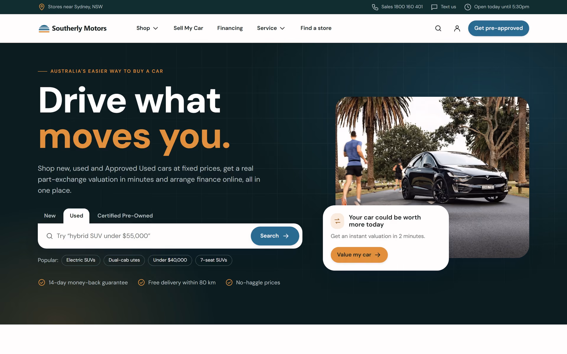 Southerly Motors Australia: Homepage, inventory and finance