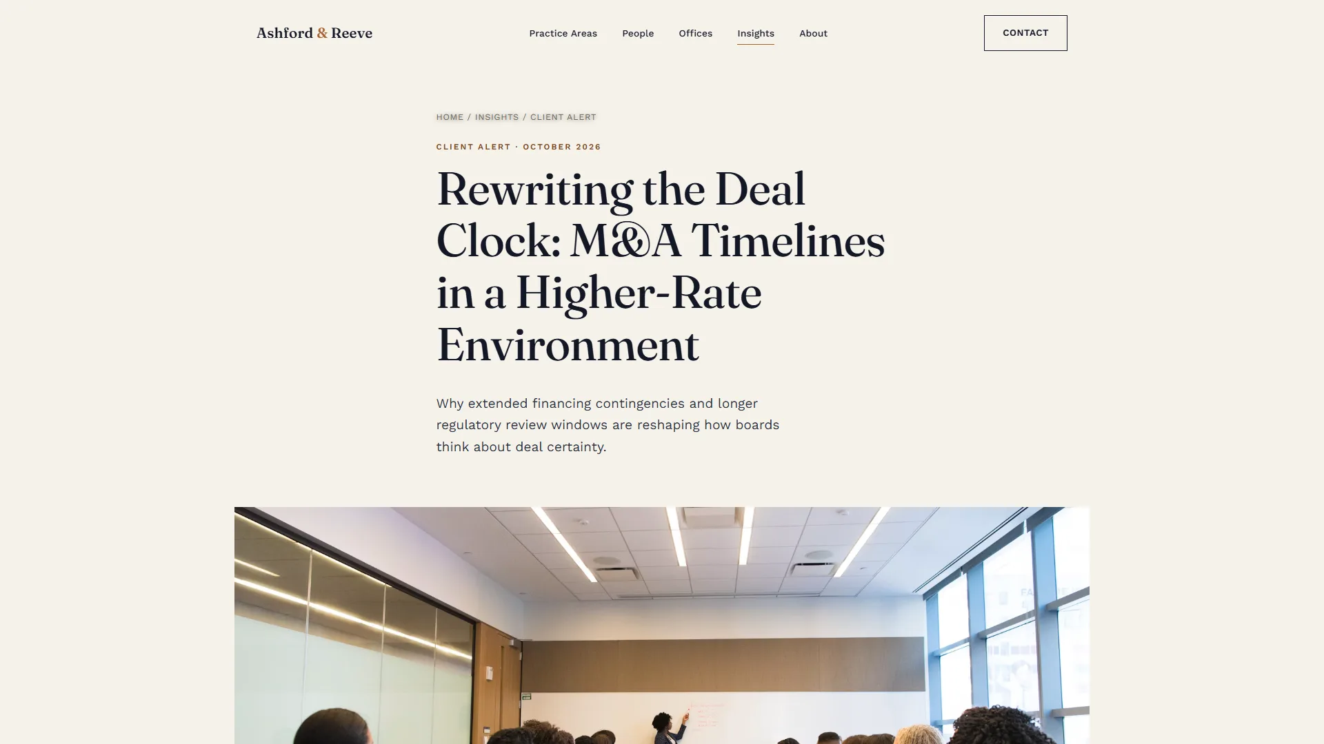 Law firm article headline and hero image