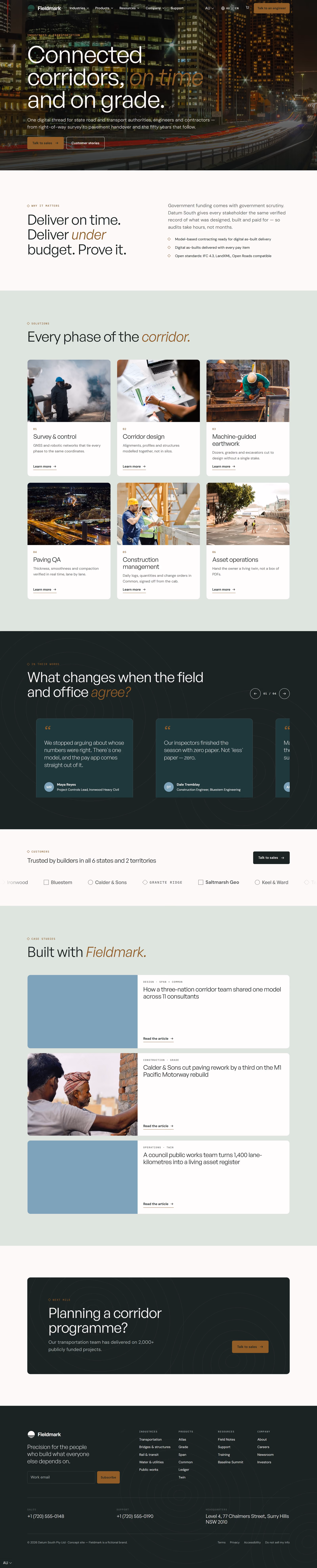 Datum South Australia: Homepage and key journeys