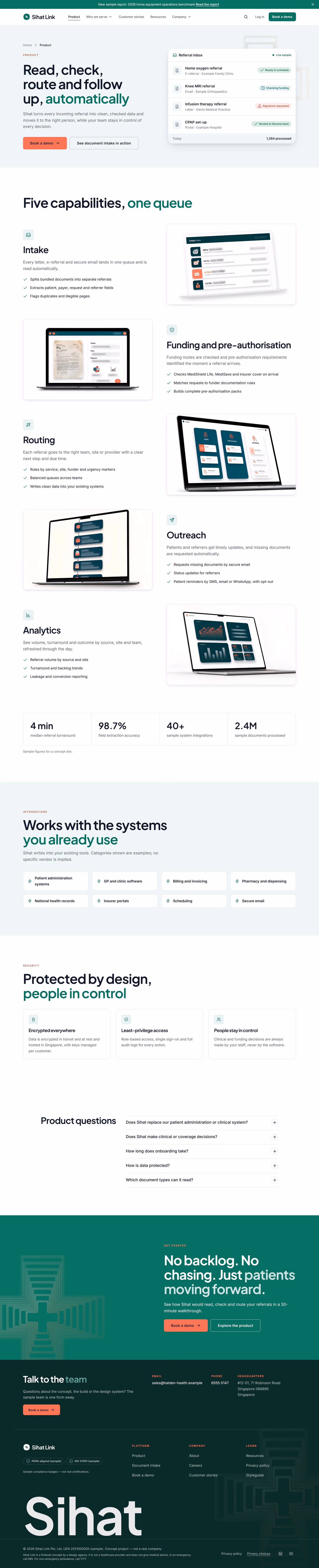 Sihat Link Singapore: Homepage, product and solutions