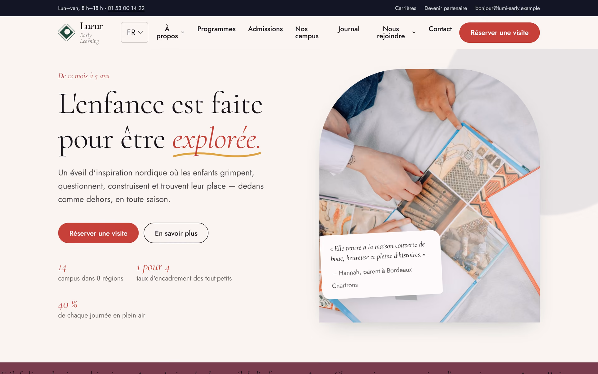Lueur France: Accueil et parcours clés