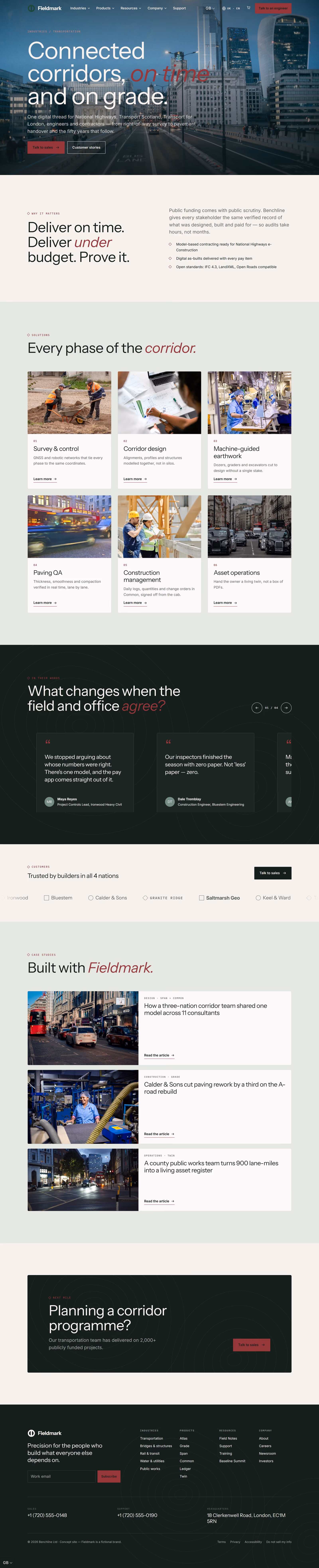 Benchline UK: Homepage and key journeys